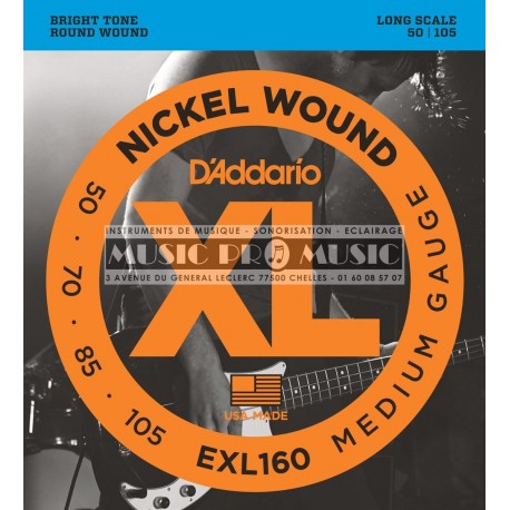 D'Addario EXL160 - Jeu de cordes pour basse 50-105