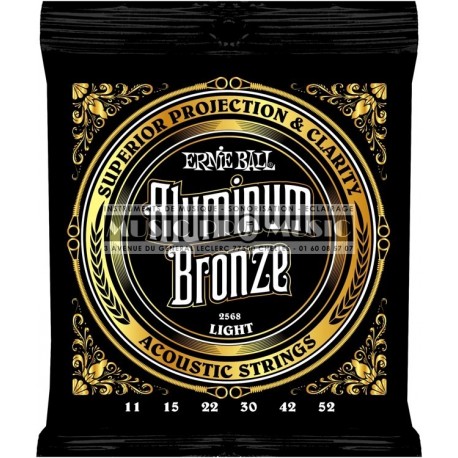 Ernie Ball 2568 - Jeu de cordes Bronze Aluminium 11-52 pour guitare acoustique