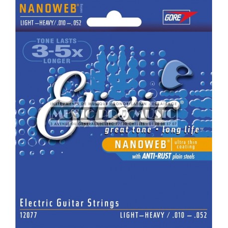 Elixir 12077 - Jeu de cordes Nanoweb 10-52 pour guitare électrique
