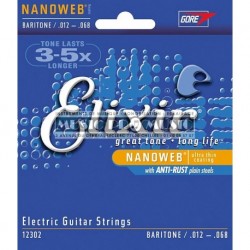 Elixir 12302 - Jeu de cordes Nanoweb 12-68 pour guitare électrique