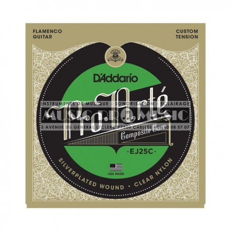 D'Addario EJ25C - Jeu de cordes Composite Tension Hard nylon clair pour guitare classique flamenco