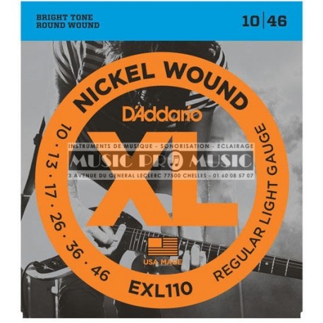 D'Addario EXL110 - Jeu de cordes 10-46 pour guitare électrique