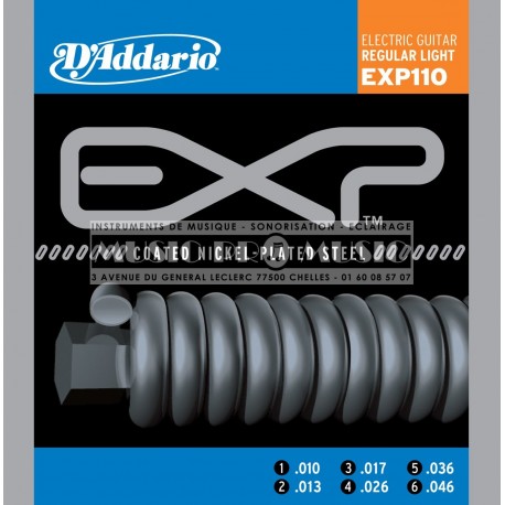 D'Addario EXP110 - Jeu de cordes Coated 10-46 pour guitare électrique