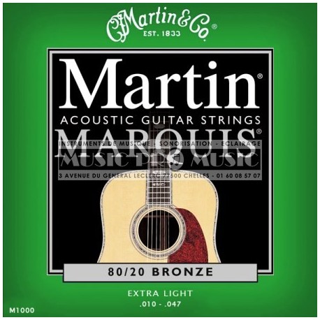 Martin & Co M1000 - Jeu de cordes Marquis Bronze 10-47 pour guitare acoustique
