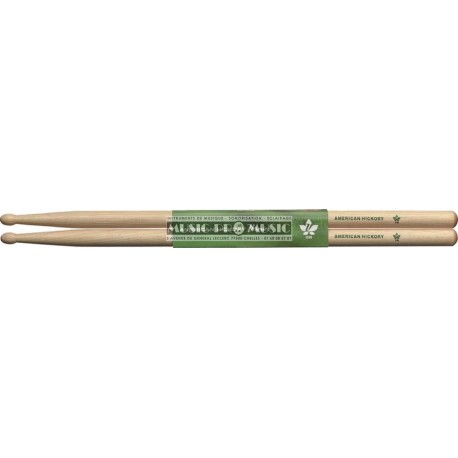 Stagg SHV2B - Paire de Baguettes Hickory série V/2B - Pointe en Bois