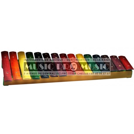 Stagg XYLO-J15-RB - Xylophone avec 15 lames de différentes couleurs et deux mailloches en bois