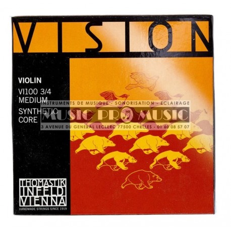 Thomastik 634155 - Jeu de cordes pour violon 3/4 Vision Med100