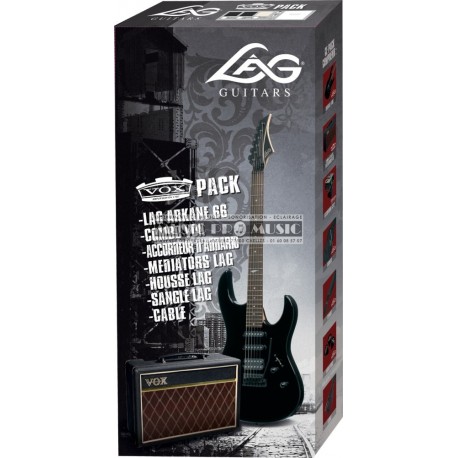 Lâg PACK-A66-BLK - Pack Guitare électrique Arkane Black
