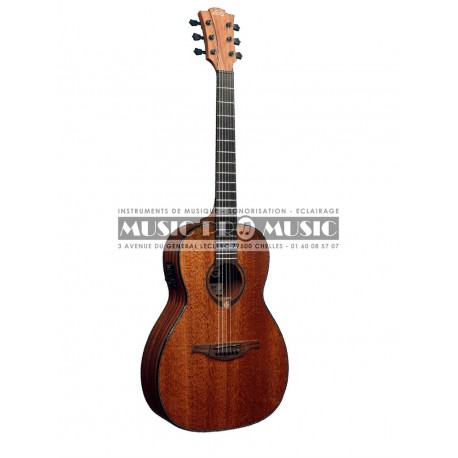 Lâg T90PE - Guitare électro-acoustique parlor acajou