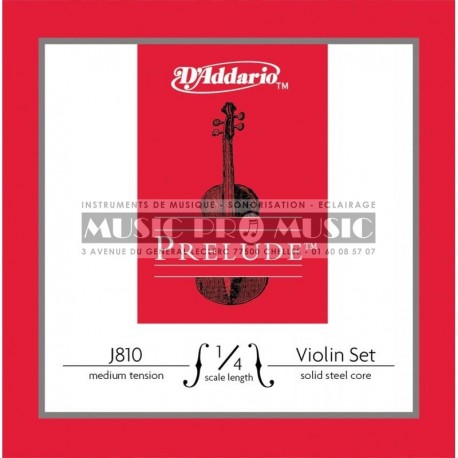 D'Addario J810-1-4M - Jeu de cordes medium pour violon 1/4