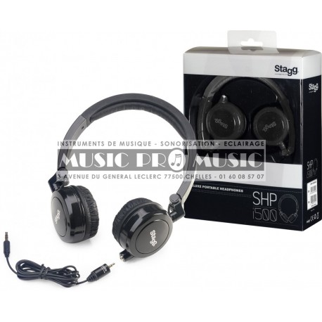 Stagg SHP-i500BKH - Casque noir portable deluxe