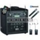 Power Acoustics BE-3400-PT - Sonorisation portable sur batterie 200w + 2 micros sans fil et lecteur mp3