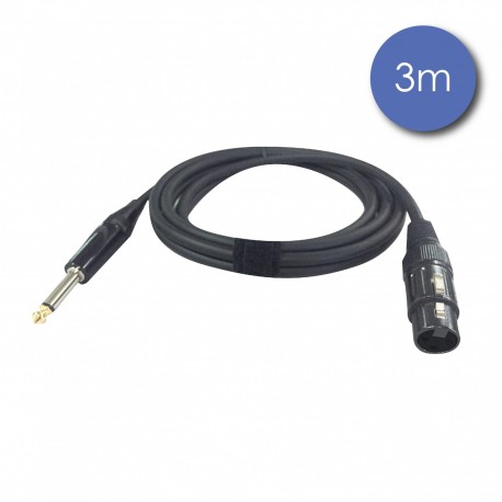 Power Studio AUDIOCAB 4012 - Câble 3m - JACK MONO Mâle - XLR 3 PIN Femelle