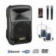 Power Acoustics BE 9412 UHF PT ABS - Sono portable CD MP3 + USB +DIVX + 2 micros main UHF + body pack + bluetooth