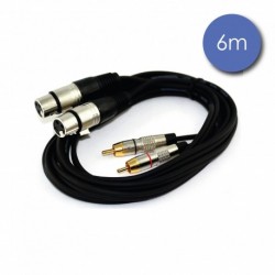 Power Acoustics CAB 2069 - Câble 6m - XLR 3 PIN Femelle - RCA Mâle