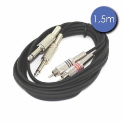 Power Acoustics CAB 2070 - Câble 1,5m - JACK MONO Mâle - RCA Mâle