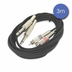Power Acoustics CAB 2071 - Câble 3m - JACK MONO Mâle - RCA Mâle