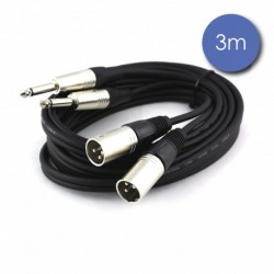 Power Acoustics CAB 2111 - Câble 3m - XLR 3 PIN Mâle - JACK MONO Mâle