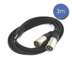 Power Acoustics CAB 2119 - Câble 3m - MINI JACK STEREO Mâle - XLR 3 PIN Mâle