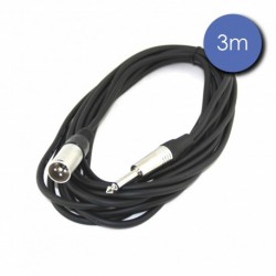Power Acoustics CAB 2134 - Câble d'alimentation bipolaire 3m - JACK MONO Mâle - XLR 3 PIN Mâle