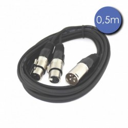 Power Acoustics CAB 2137 - Câble 0,5m - XLR 3 PIN Mâle - XLR 3 PIN Femelle
