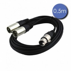 Power Acoustics CAB 2138 - Câble 0,5m - XLR 3 PIN Mâle - XLR 3 PIN Femelle