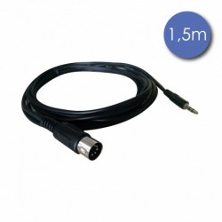 Power Acoustics CAB 2214 - Câble 1,5m - MINI JACK STEREO Mâle - MIDI DIN 5 PIN Mâle