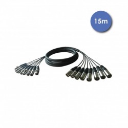 Power Acoustics CAB 2223 - Octopaires 15m - XLR 3 PIN Mâle - XLR 3 PIN Femelle