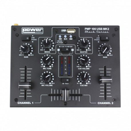 Power Acoustics PMP 100 USB MK2 - Mixer 3 entrées avec USB player