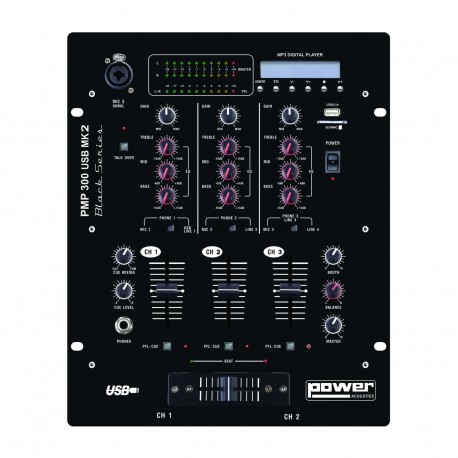 Power Acoustics PMP 300 USB MK2 - Mixer 10 entrées avec USB player