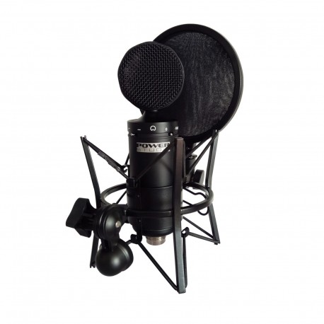 Power Studio VIBE C1 BUNDLE - Micro de studio à condensateur + Suspension avec filtre anti-pop