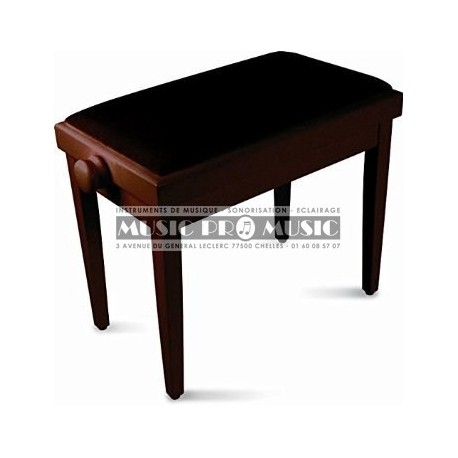 Delson 104-5RM - Banquette piano velour noir bois rosewood satiné