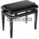 Gewa F900559 - Banquette piano velour noir bois noir satiné