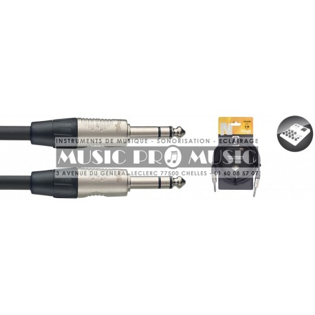 Stagg NAC3PSR - Série N câble audio jack/jack (m/m) stéréo 3 m