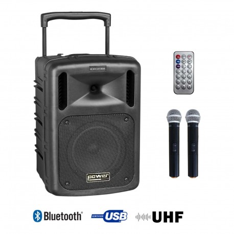 Power Acoustics BE 9610 UHF MEDIA - Sono portable MP3+USB+2 micros main UHF
