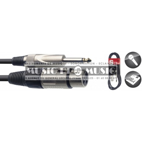 Stagg SMC3XP - Câble de microphone XLR/jack (f/m) 3 m