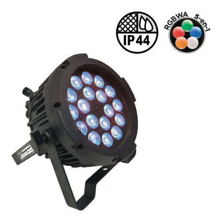 Power Lighting IP18X10IP4 25 - Par Slim IP44 18 Leds de 10W 5-en-1 (angle 25°)