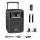 Power Acoustics BE 9208 UHF PT ABS - Sono portable CD MP3+USB+Bluetooth+DIVX + 2 Micros main UHF + 2 Serre-tête