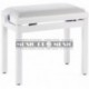 Stagg PB39-WHM-VWH - Banquette de piano couleur blanc mat avec pelote en velours blanc