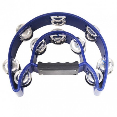 GEWA Tambourin Demi-Lune 16 Paires Cymbalettes Chromées - Double Rangée - Noir