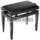 Stagg PB40-BKP-VBK - Banquette piano velour noir bois noir laqué