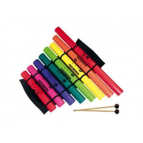 Fuzeau 8337 - 8 tubes Boomwhackers alto diatoniques avec etui xylophone et mailloches