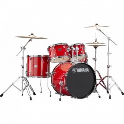 Yamaha RDP0F5RDCPSET - Batterie acoustique Fusion 20" Hot Red avec hardware et cymbales