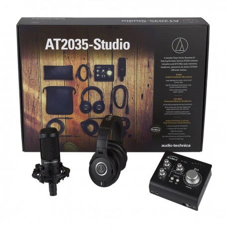 Audio Technica AT2035-STUDIO - Micro studio AT2035 bundle avec casque M40X et carte son Audient iD14