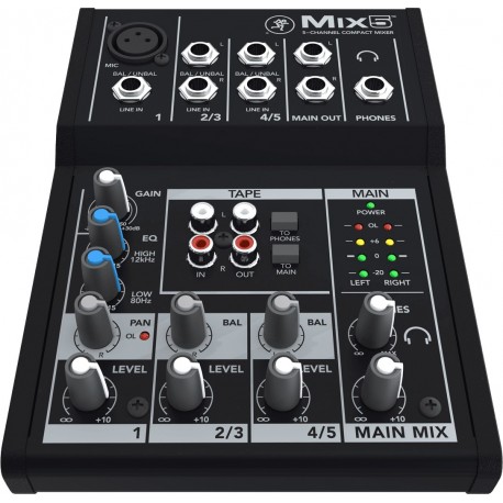 Mackie MIX5 - Mixeur compact 5 canaux, 8 entrées MIX5