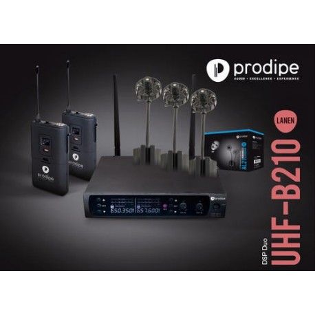 Prodipe PACK UHF DSP DUO AL21 - Pack Système UHF B210 DSP DUO + Kit micros AL21