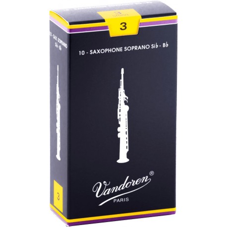 Vandoren SR203 - Anches saxophone soprano Traditionnelles force 3