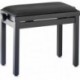 Stagg PB39-BKM-SVBK - Banquette de piano noir mat avec pelote en velours noir lisse