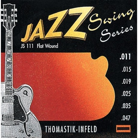 Thomastik JS111 - Jeu de cordes 11-47 filet plat jazz swing pour guitare électrique