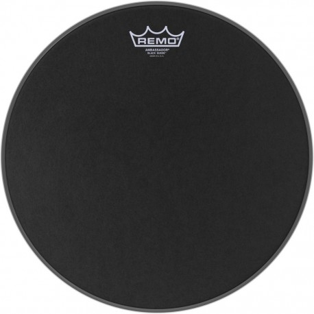 Remo BA-0814-ES - Peau Black Suede Ambassador 14" pour Tom/ Caisse claire/ Tom sur pieds